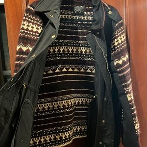 Black Denim Sweater Jacket